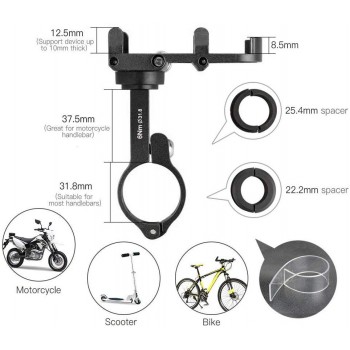 gub plus 6 guidon support smartphone gsm orientable 360° pour vélo kit main libre vélo moto