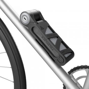 colore: nero/grigio moto mountain bike Lucchetto per bicicletta ad alta sicurezza brevettato con supporto leggero AARON Foldylock premiato lucchetto pieghevole con chiave per bici elettriche 