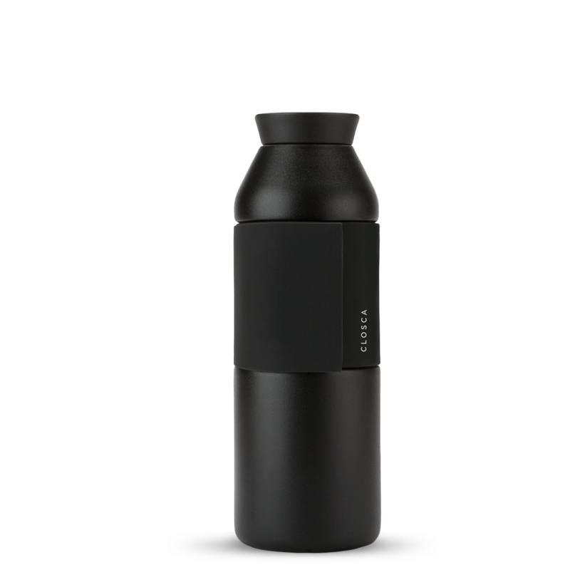 bouteille inox gourde thermo CLOSCA BOTTLE WAVE BASIC BLACK chaud et froid