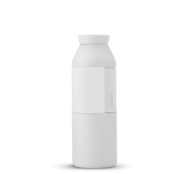 botella de acero inoxidable termo CLOSCA BOTTLE WAVE BASIC WHITE chip caliente y frío nfc para bicicleta eléctrica