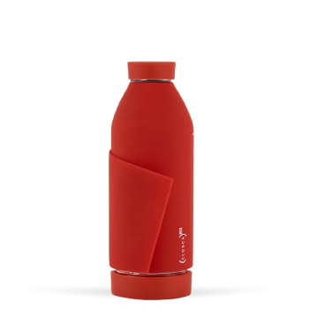 bouteille verre borosilicaté  thermo CLOSCA BOTTLE RED PRODUCT chaud et froid puce nfc pour vélo électrique