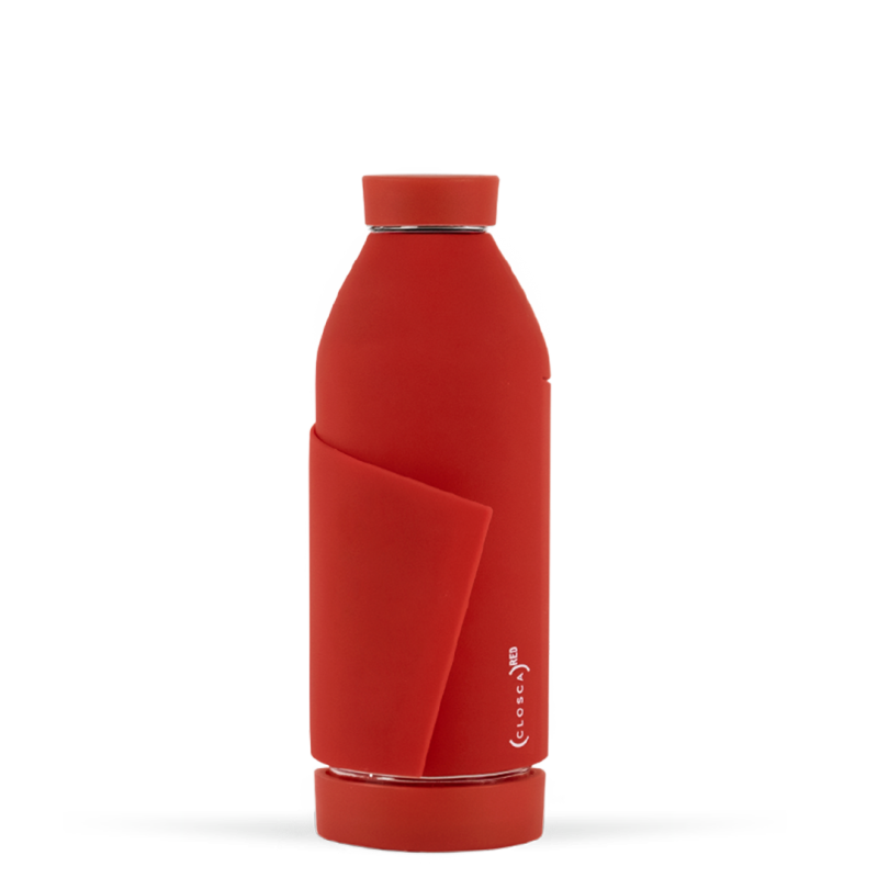 bouteille verre borosilicaté  thermo CLOSCA BOTTLE RED PRODUCT chaud et froid puce nfc pour vélo électrique