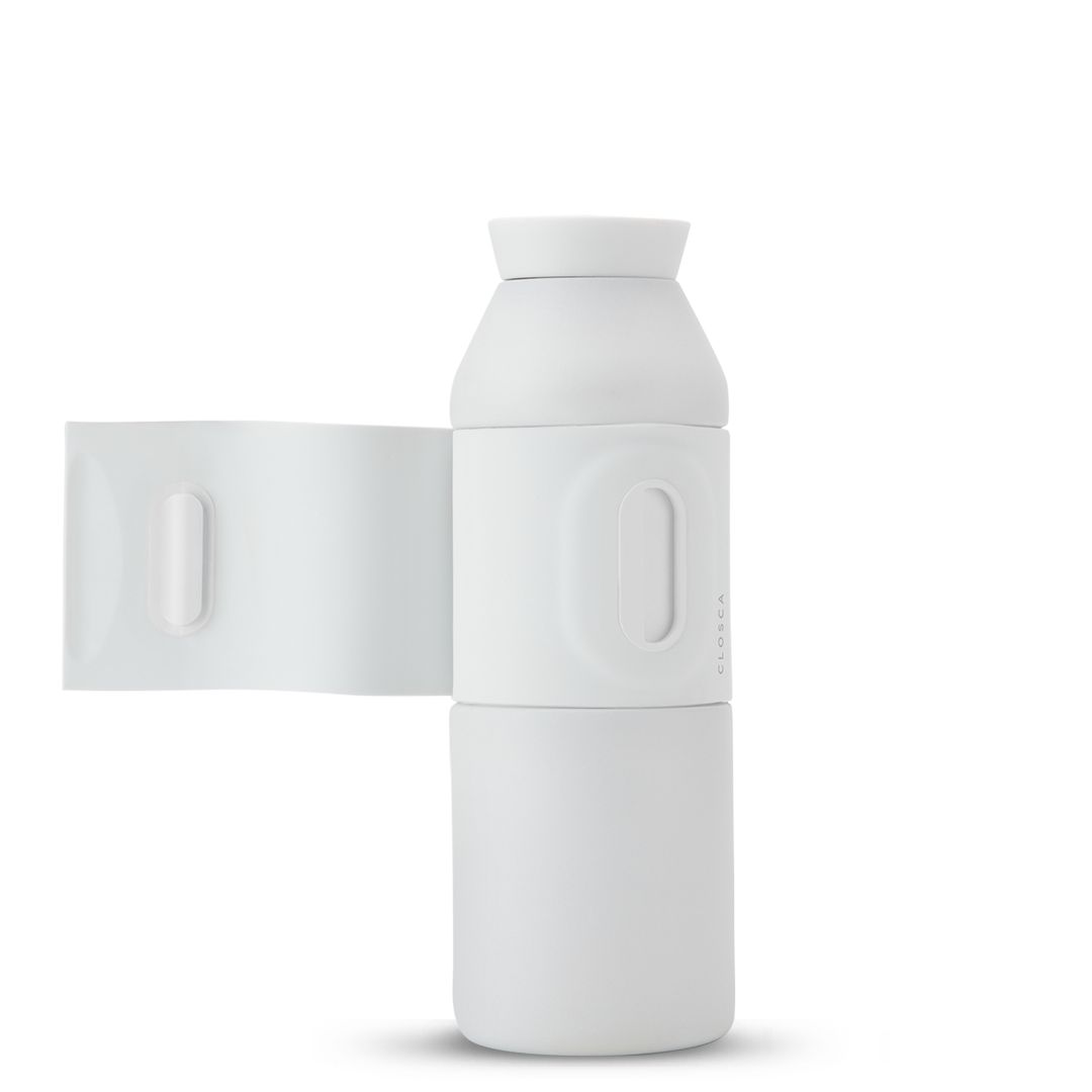 bouteille inox gourde thermo CLOSCA BOTTLE WAVE BASIC WHITE chaud et froid puce nfc